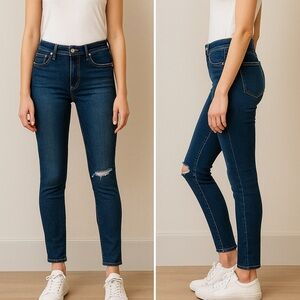 Pistola Distressed Straight Leg Jeans Size 25 Blue High Rise